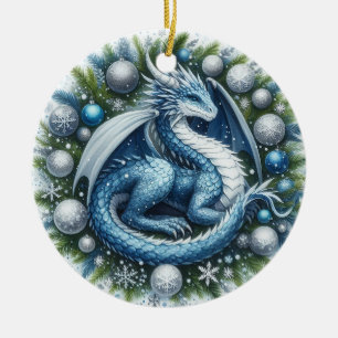 Mythische Kransbewaarders van de Winter Keramisch Ornament