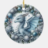 Mythische Kransbewaarders van de Winter Keramisch Ornament (Achterkant)