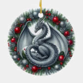 Mythische Kransbewaarders van de Winter Keramisch Ornament (Achterkant)