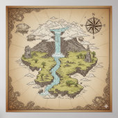 Mythische landschapskaart poster (Voorkant)