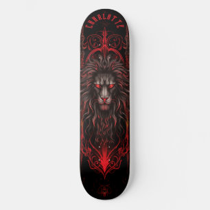 Mythische Leeuw met Tribale Patronen Donkere Fanta Persoonlijk Skateboard
