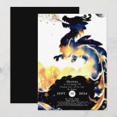 Mythische leuke draak verjaardag kaart (Voorkant / Achterkant)