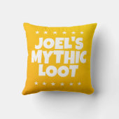 Mythische Loot Gamer Geel Wit Jongens Naam Kussen (Achterkant)