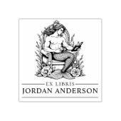 Mythische Mannelijke Merman Ex Libris Bibliotheek  Rubberstempel (Afrduk)