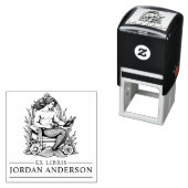 Mythische Mannelijke Merman Ex Libris Bibliotheek  Zelfinktende Stempel (In situ)