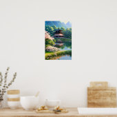 Mythische oase in het bos poster (Keuken)