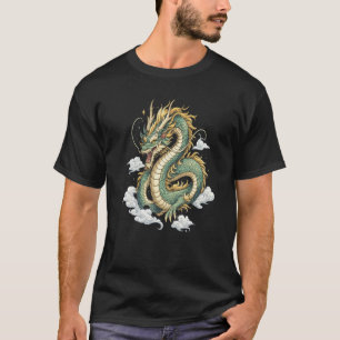 Mythische Oosterse Draak Wolk Fantasie Kunstontwer T-shirt