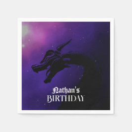 Mythische Paarse Draak Verjaardag Servet