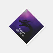 Mythische Paarse Draak Verjaardag Servet (Hoek)