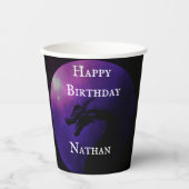 Mythische Paarse maanverlichte draak Papieren Bekers (Voorkant)