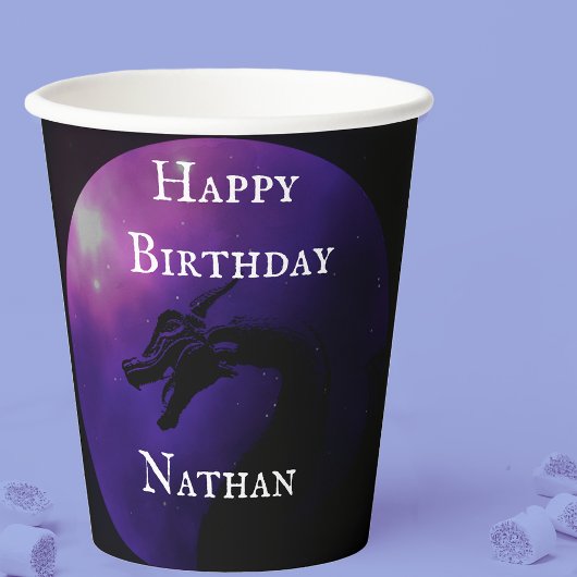 Mythische Paarse maanverlichte draak Papieren Bekers