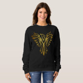 Mythische Phoenix Bird Rising Logo (Faux Gold) Trui (Voorkant volledig)
