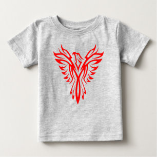 Mythische Phoenix Bird Rising Logo (rood)