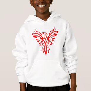 Mythische Phoenix Bird Rising Logo (rood)