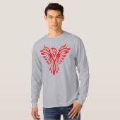 Mythische Phoenix Bird Rising Logo (rood) T-shirt (Voorkant volledig)