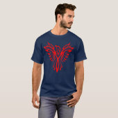 Mythische Phoenix Bird Rising Logo (rood) T-shirt (Voorkant volledig)