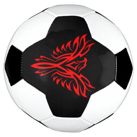 Mythische Phoenix Bird Rising Logo (rood) Voetbal (Gedraaid)
