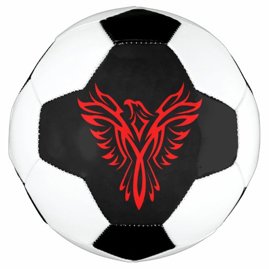 Mythische Phoenix Bird Rising Logo (rood) Voetbal (Voorkant)