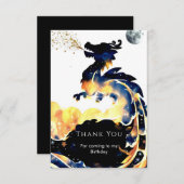 Mythische Plezier Draak Verjaardag Bedankkaart (Voorkant / Achterkant)