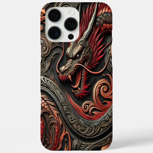 Mythische Red Dragon Relief Case-Mate iPhone Case (Achterkant)