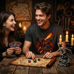 Mythische Rijken Vuur Draak Grafisch T-shirt