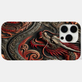 Mythische Rode Draak Reliëf Case-Mate iPhone Case (Achterkant (horizontaal))