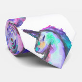 Mythische Roze Blauwgroen Unicorn Seahorse Waterve Stropdas (Opgerold)