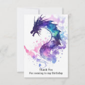 Mythische Sfeervolle Kinderen Draak Verjaardag Bedankkaart (Voorkant)