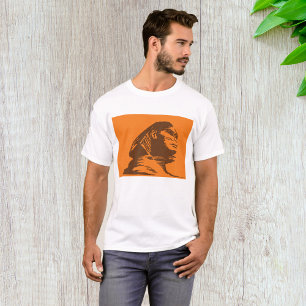 Mythische sfinx creatie op Sinaasappel T-shirt