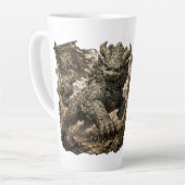 Mythische Stenen Bewaker Fantasy Sticker Latte Mok (Linkerhoek)