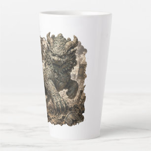 Mythische Stenen Bewaker Fantasy Sticker Latte Mok