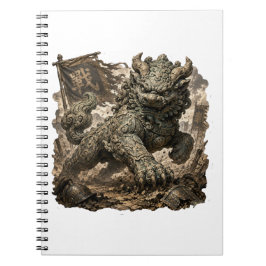 Mythische Stenen Bewaker Fantasy Sticker Notitieboek