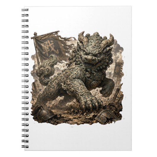 Mythische Stenen Bewaker Fantasy Sticker Notitieboek (Voorkant)