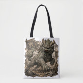 Mythische Stenen Bewaker Fantasy Sticker Tote Bag (Voorkant)