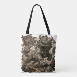 Mythische Stenen Bewaker Fantasy Sticker Tote Bag