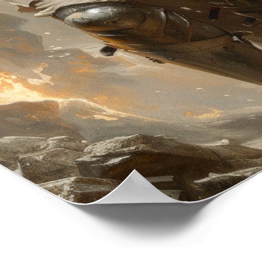 Mythische Tempeliers Ridder Poster door Luis Ricar (Hoek)