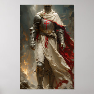 Mythische Tempeliers Ridder Poster door Luis Ricar