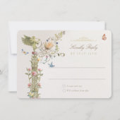 Mythische tuin RSVP-kaart voor betoverde bruiloft Kaart (Voorkant)