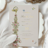 Mythische tuin Save the Date Golden Elegance Folie Uitnodiging