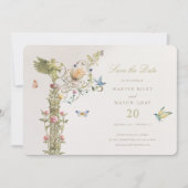 Mythische tuin Save the Date Golden Elegance Kaart (Voorkant)