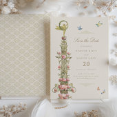 Mythische tuin Save the Date Golden Elegance Kaart