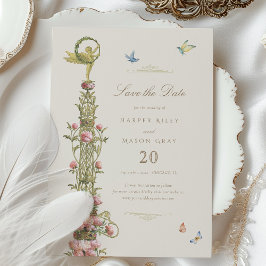 Mythische tuin Save the Date Golden Elegance Kaart