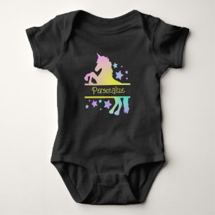 Mythische Unicorn Pastel Colors personaliseren Gif Romper