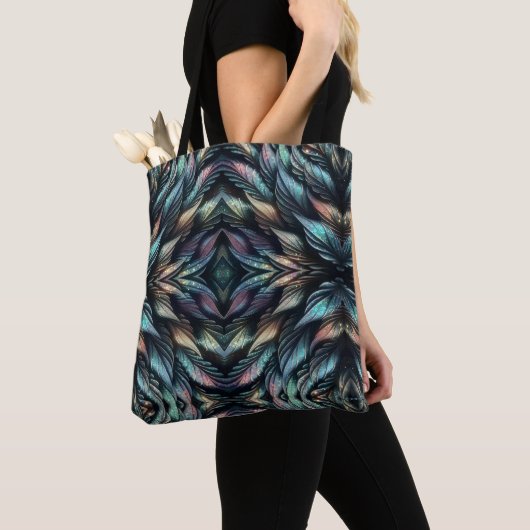 Mythische veren tote bag (Dichtbij)