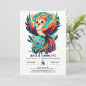 Mythische Vogel Magic Whimsical Phoenix Verjaardag Kaart (Staand voorkant)