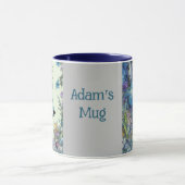 Mythische vos, bloemen. Bewerkbare naam Mok (Midden)