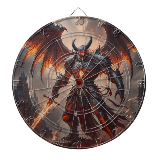 Mythische vurige demon dartbord (Voorkant)