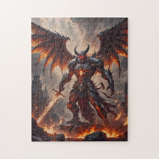 Mythische vurige demon legpuzzel (Verticaal)