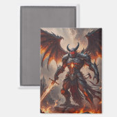 Mythische vurige demon magneet (Voorkant / Achterkant)