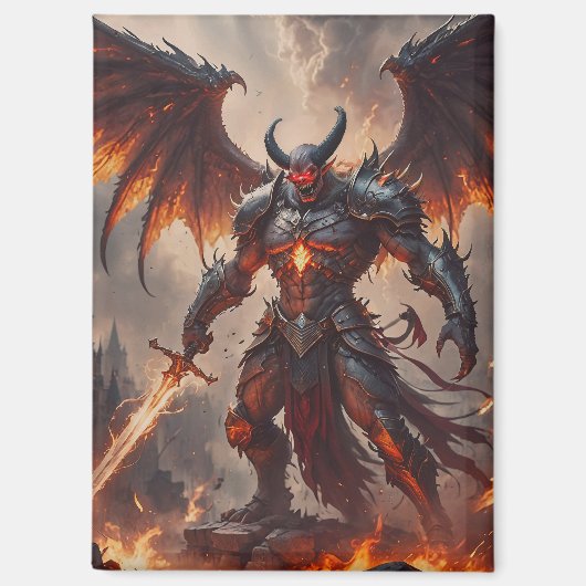 Mythische vurige demon magneet (Voorkant)